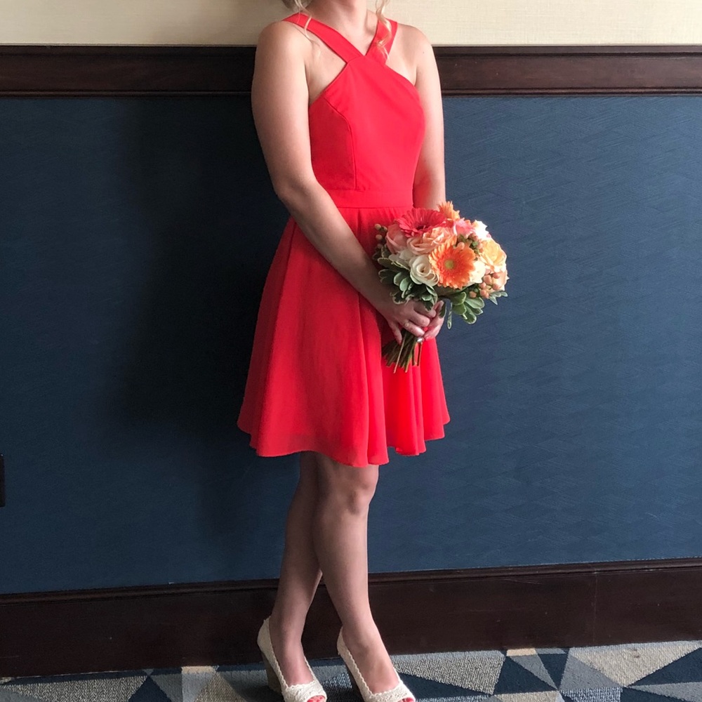 Lulus Coral Skater Dress